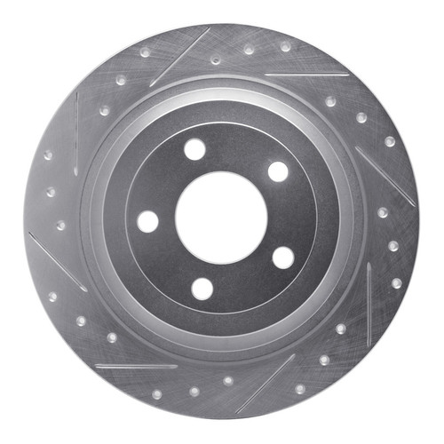 R1 15-23 Ford Mustang Rear Left Drilled & Slotted Silver Brake Rotor - EDZ-54076L Photo - Primary