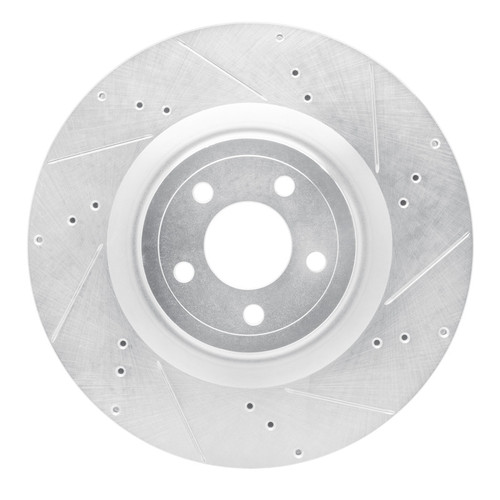 R1 15-23 Ford Mustang Front Right Drilled & Slotted Silver Brake Rotor - EDZ-54079R Photo - Primary