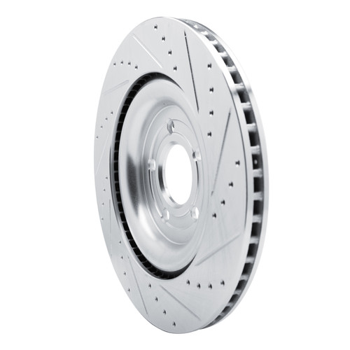 R1 20-25 Ford Police Interceptor Utility Rear Left Drilled & Slotted Silver Brake Rotor - EDZ-54278L Photo - Primary