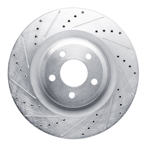 R1 20-25 Ford Explorer Front Left Drilled & Slotted Silver Brake Rotor - EDZ-54279L Photo - Primary