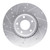 R1 14-19 Chevrolet Corvette Front Right Drilled & Slotted Silver Brake Rotor - EDZ-47050R Photo - out of package