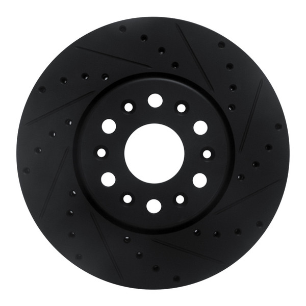 R1 17-25 Buick Enclave Front Right Drilled & Slotted Black Brake Rotor - ECB-48090R Photo - Primary