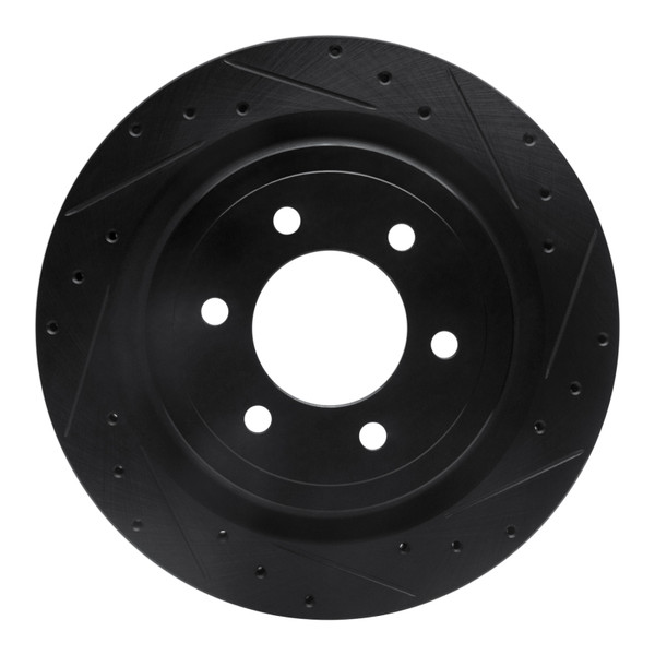 R1 21-25 Ford F-150 RWD Rear Right Drilled & Slotted Black Brake Rotor - ECB-54288R Photo - Primary
