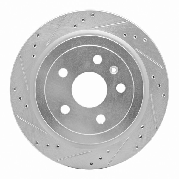 R1 08-19 Cadillac CTS Rear Left Drilled & Slotted Silver Brake Rotor - EDZ-46024L Photo - Primary