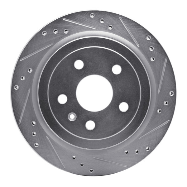 R1 08-19 Cadillac CTS Rear Right Drilled & Slotted Silver Brake Rotor - EDZ-46024R Photo - Primary