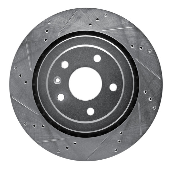 R1 14-19 Chevrolet Corvette Rear Left Drilled & Slotted Silver Brake Rotor - EDZ-47047L Photo - Primary
