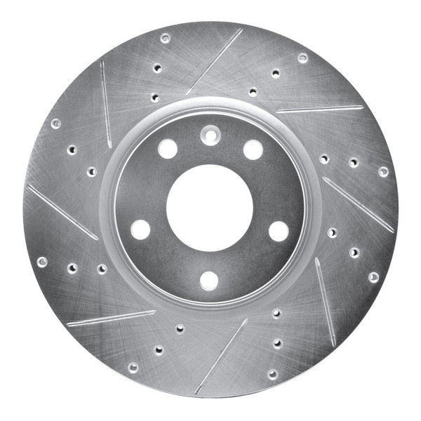 R1 14-19 Chevrolet Corvette Front Left Drilled & Slotted Silver Brake Rotor - EDZ-47050L Photo - Primary