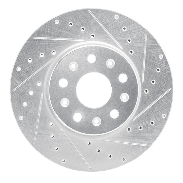 R1 16-25 Cadillac CT5 Front Right Drilled & Slotted Silver Brake Rotor - EDZ-47055R Photo - Primary