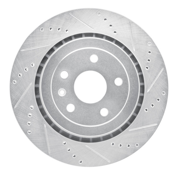 R1 16-24 Cadillac ATS Rear Right Drilled & Slotted Silver Brake Rotor - EDZ-47074R Photo - Primary