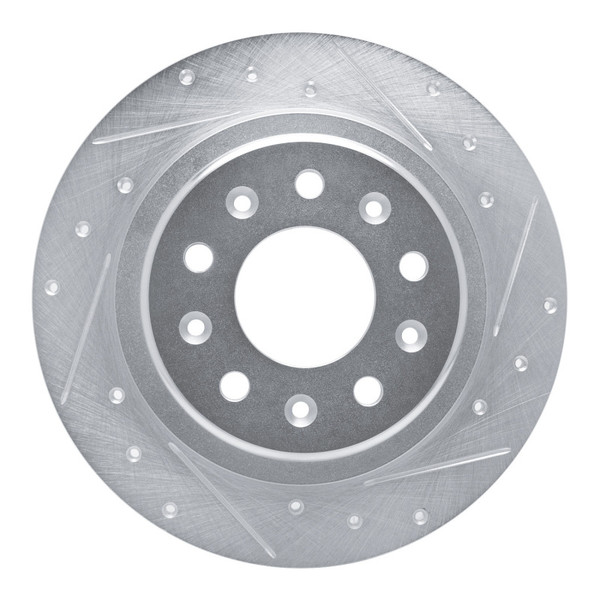 R1 16-25 Buick Regal TOURX Rear Right Drilled & Slotted Silver Brake Rotor - EDZ-47075R Photo - Primary