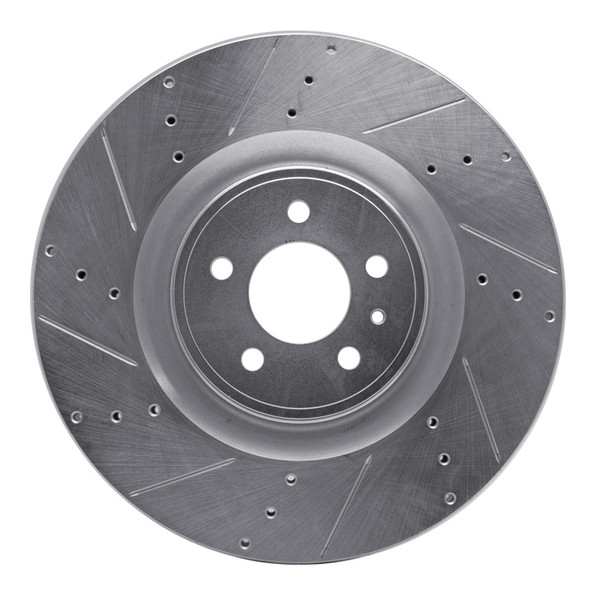 R1 13-14 Ford Mustang Front Left Drilled & Slotted Silver Brake Rotor - EDZ-54071L Photo - Primary