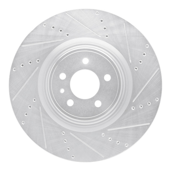 R1 13-14 Ford Mustang Front Right Drilled & Slotted Silver Brake Rotor - EDZ-54071R Photo - Primary
