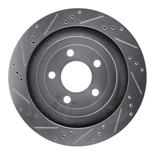 R1 15-23 Ford Mustang Rear Left Drilled & Slotted Silver Brake Rotor - EDZ-54074L Photo - Primary