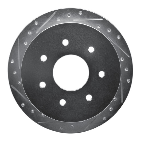 R1 97-04 Ford F-250 2WD (Excl Super Duty) Rear Left Drilled & Slotted Silver Brake Rotor - EDZ-54151L Photo - Primary