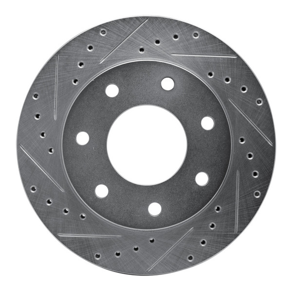 R1 04-08 Ford F-150 RWD Front Left Drilled & Slotted Silver Brake Rotor - EDZ-54185L Photo - Primary