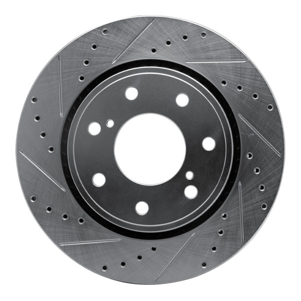 R1 10-14 Ford F-150 4WD Front Left Drilled & Slotted Silver Brake Rotor - EDZ-54219L Photo - Primary