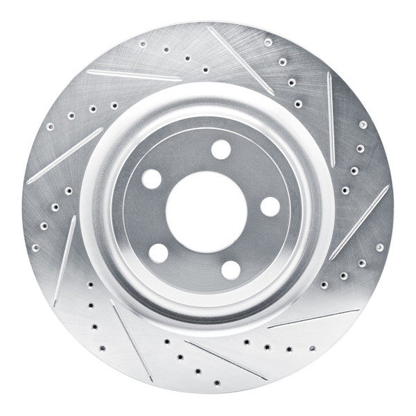 R1 20-25 Ford Explorer Rear Right Drilled & Slotted Silver Brake Rotor - EDZ-54278R Photo - Primary