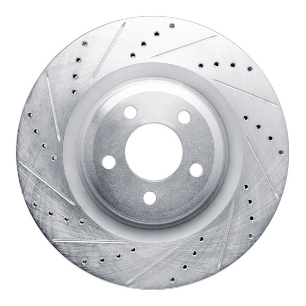 R1 20-25 Ford Explorer Front Left Drilled & Slotted Silver Brake Rotor - EDZ-54279L Photo - Primary