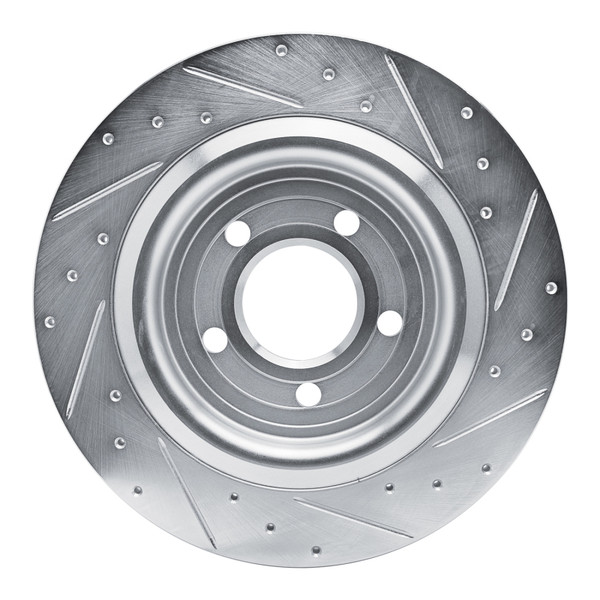 R1 20-25 Ford Explorer Rear Left Drilled & Slotted Silver Brake Rotor - EDZ-54280L Photo - Primary