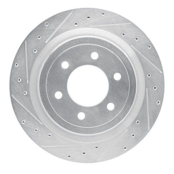 R1 21-25 Ford F-150 4WD Rear Left Drilled & Slotted Silver Brake Rotor - EDZ-54288L Photo - Primary