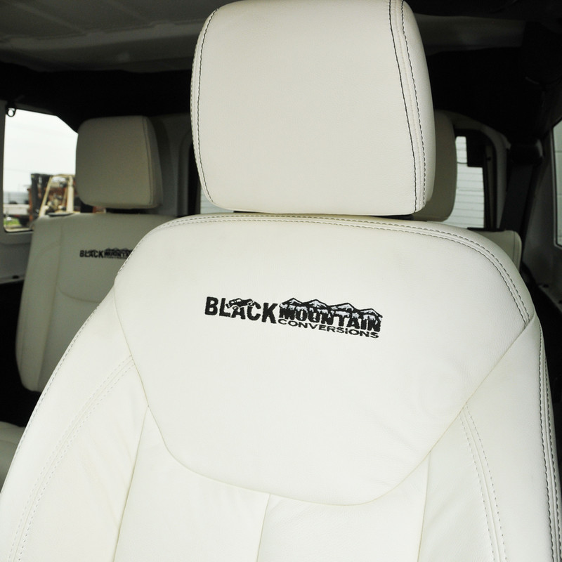 Jeep Wrangler Leather Seat Covers (White) BLKMTN