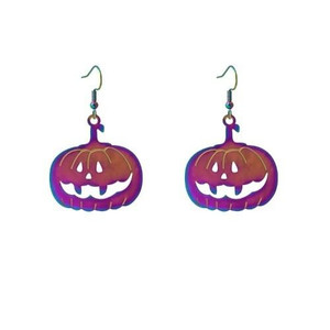 Halloween Jewelry Popular Cool and Funny Colorful Gradient Earrings - Pumpkin A392-fear8421