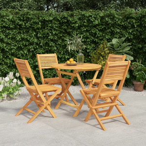  Garden Dining Set Natural Teak Teak wood Medium Foldable A949-3155022