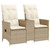  Reclining Garden Sofa Beige PE rattan Two-Seater A949-365713