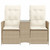  Reclining Garden Sofa Beige PE rattan Two-Seater A949-365713