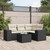  Garden Sofa Set Black and Cream White PE Rattan Standard Modular A949-3222515