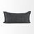 Dark Gray Fringed Lumbar Throw Pillow Cover N270-392301