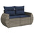  6 Piece Garden Sofa Set with Cushions Grey Poly Rattan A949-3221720