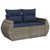  7 Piece Garden Sofa Set with Cushions Grey Poly Rattan A949-3221670