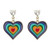 Multi-layer Peach Heart Unique Design Colorful Earrings