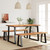  Dining Set Black and Natural Wood Solid Acacia wood Medium A949-3157525