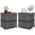 2-Drawer Nightstand with Removable Fabric Bins and Pull Handles Set of 2-Black B593-JZ10128-2