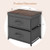 2-Drawer Nightstand with Removable Fabric Bins and Pull Handles Set of 2-Black B593-JZ10128-2