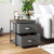 2-Drawer Nightstand with Removable Fabric Bins and Pull Handles Set of 2-Black B593-JZ10128-2