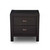 Farmhouse Style Solid Pine Wood 2-Drawer Nightstand Bedside Table in Black Q280-BLFM2190