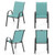 Set of 4 Outdoor Patio Chairs with Weather-resistant Fabric-Blue - Color: Blue D681-NP11384HL-4
