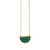 Malachite Geometric Half Moon Necklace in 14K Yellow Gold P150-40883-18