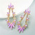 Rhinestone Irregular Shape Floral Pattern U.S. Fashion Women Alloy Earrings - Purple A392-fear6581