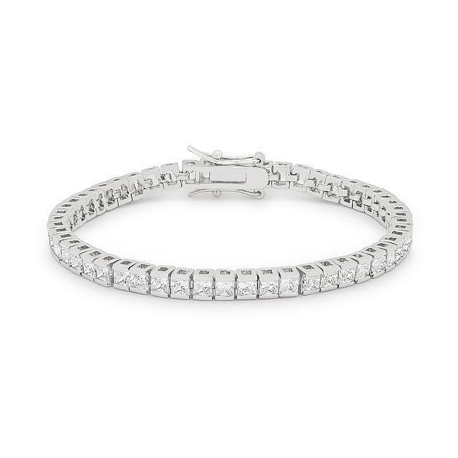 Princess Cubic Zirconia Tennis Bracelet R599-B01025R-C01-7IN