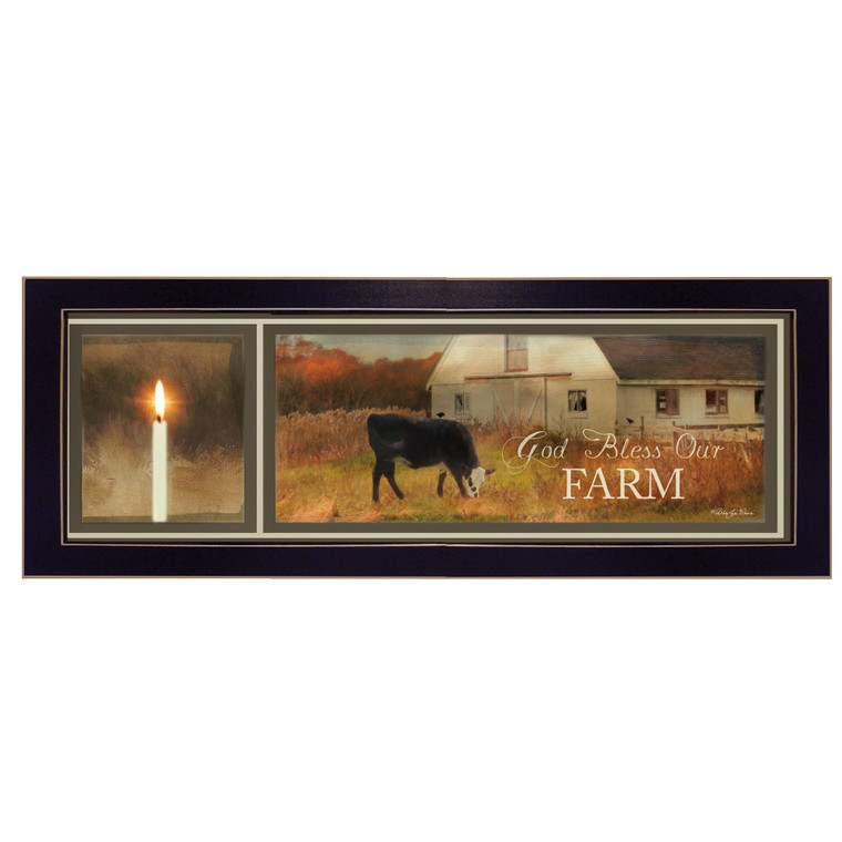 God Bless Our Farm Black Framed Print Wall Art N270-415685