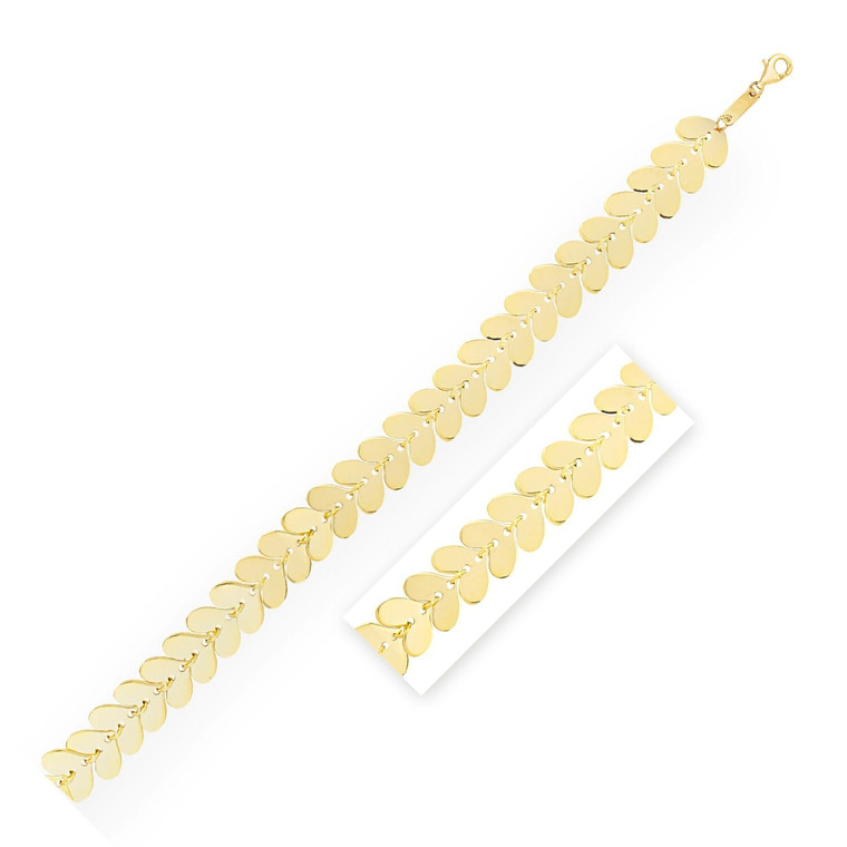 Heart Link Bracelet in 14K Yellow Gold P150-93232-7.5