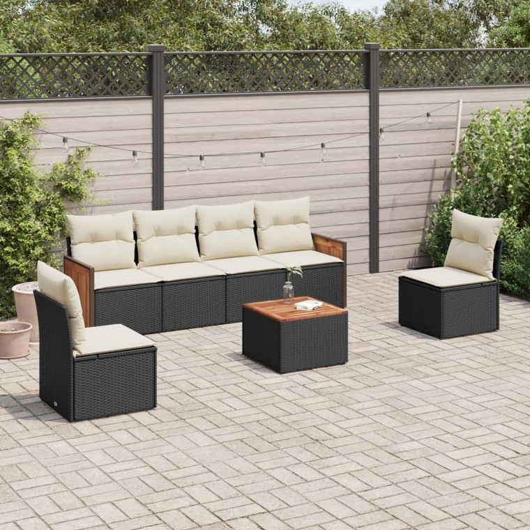  Garden Sofa Set Black and Cream White A949-3259949