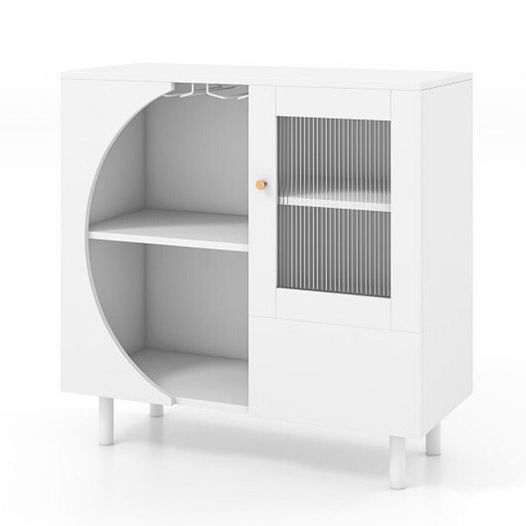 Kitchen Sideboard with Glasses Holder for Living Room Dining Room-White B593-JV11455 Kitchen Sideboard with Glasses Holder for Living Room Dining Room-White B593-JV11455