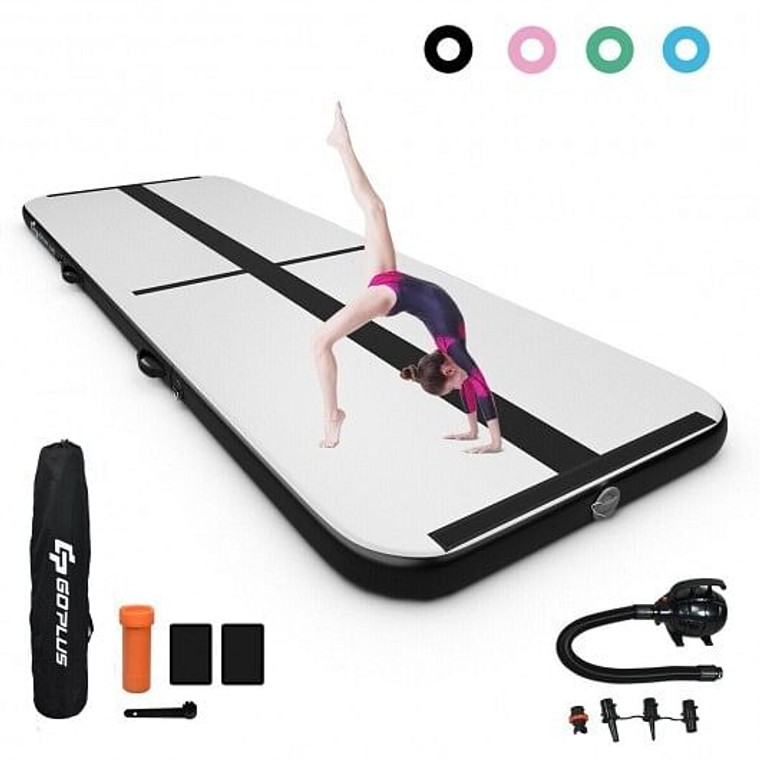 10 Feet Inflatable Gymnastics Tumbling Mat with Pump -Black - Color: Black D681-SP37188BK 10 Feet Inflatable Gymnastics Tumbling Mat with Pump -Black - Color: Black D681-SP37188BK