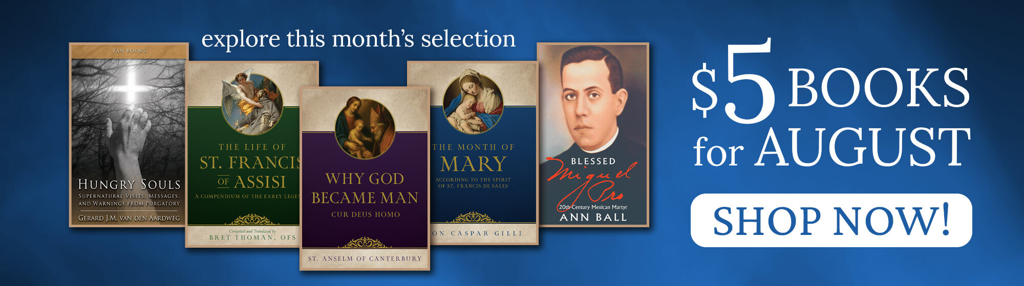 Five Dollar Books for the Month of August banner