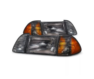 1987-93 MUSTANG SMOKED HEADLIGHT KIT W/ AMBER SIDE MARKERS 1987-93 MUSTANG SMOKED HEADLIGHT KIT W/ AMBER SIDE MARKERS